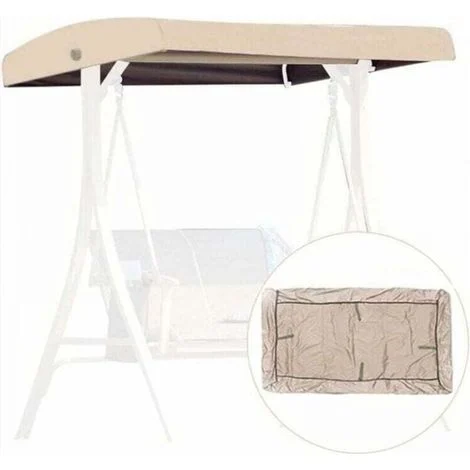 Telo di ricambio beige per altalena a 3 posti, copertura di ricambio per altalena da giardino, tendalino impermeabile per patii e terrazze (19112018/23cm)