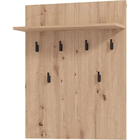 Appendiabiti Ortelle, set Fissaggio a Muro Incluso, 6 Ganci, Installazione a Muro, 83h cm Marrone Rovere Nodi