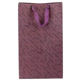 Busta regalo grande in carta 25x15x39 cm, prugna, Monogram