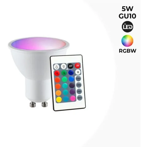 Lampadina LED GU10 RGBWW 5W con telecomando