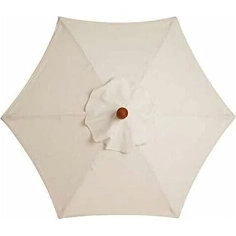 Telo di ricambio per ombrellone a 6 stecche - 3 m - Impermeabile - Resistente ai raggi UV - Bianco -Crezuo