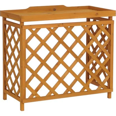 [NON UTILIZZATO] Copertura per impianto di climatizzatore/pompa calore HHG-070, rivestimento in legno MVG 78x90x45 cm, naturale