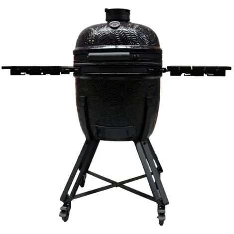 barbecue a carbonella barbecook "kamal 2.0" in ceramica nero con griglia 46 cm