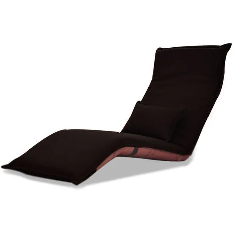 Lettino chaise loungue pieghevole e moderno in 3 colori con rivestimento sfoderabile e struttura in acciaio inox Nera - 179 x 60 x 9 Cm