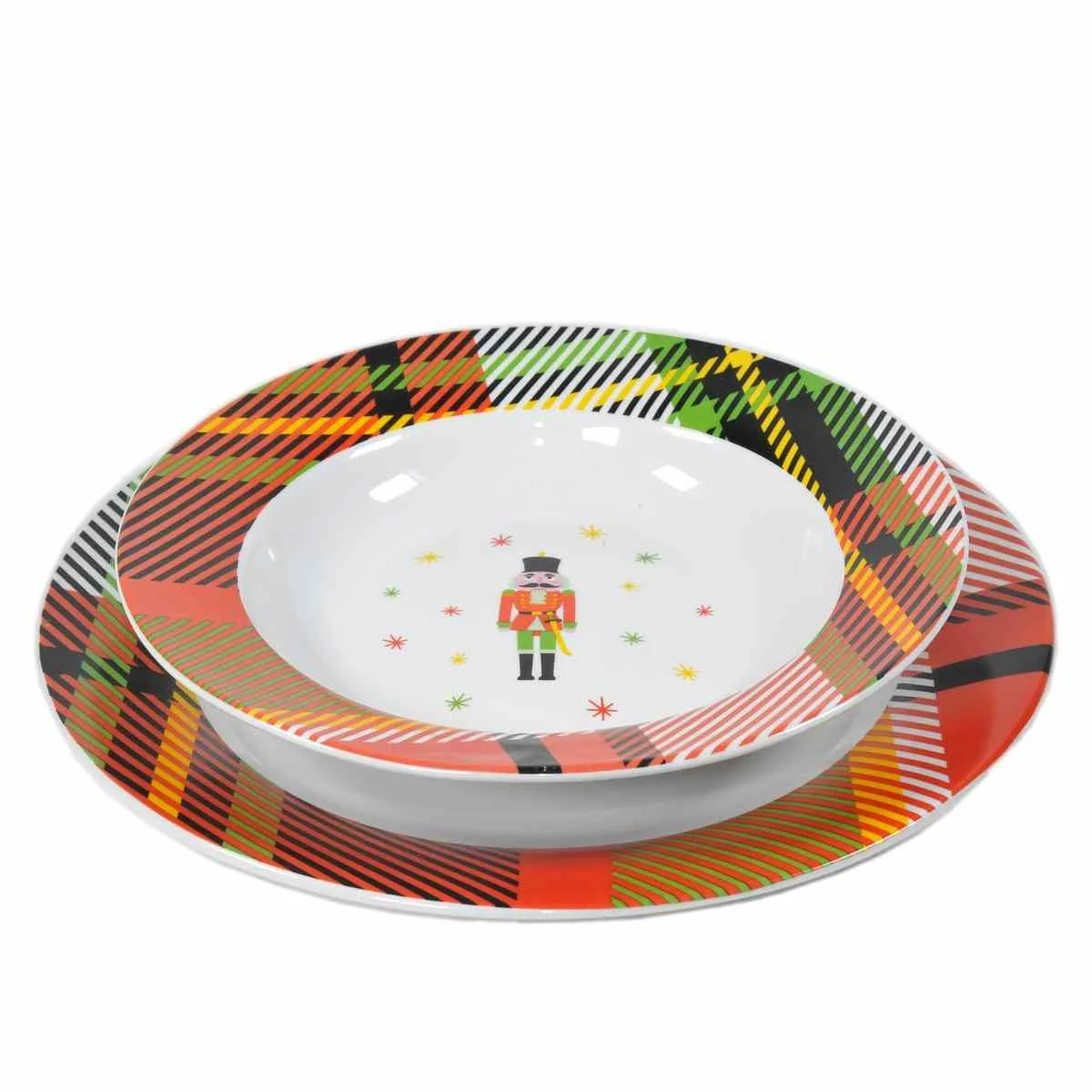 Piatti Servizio Tavola Set pz.18 Natalizio Porcellana Royal Soldatino