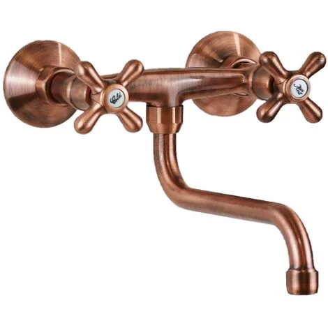 Rubinetto lavello cucina a parete colore rame Gattoni 7550/RER0Rame