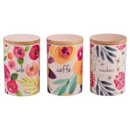 Set 3 barattoli caffè, zucchero e sale 750 ml, New Acquerello