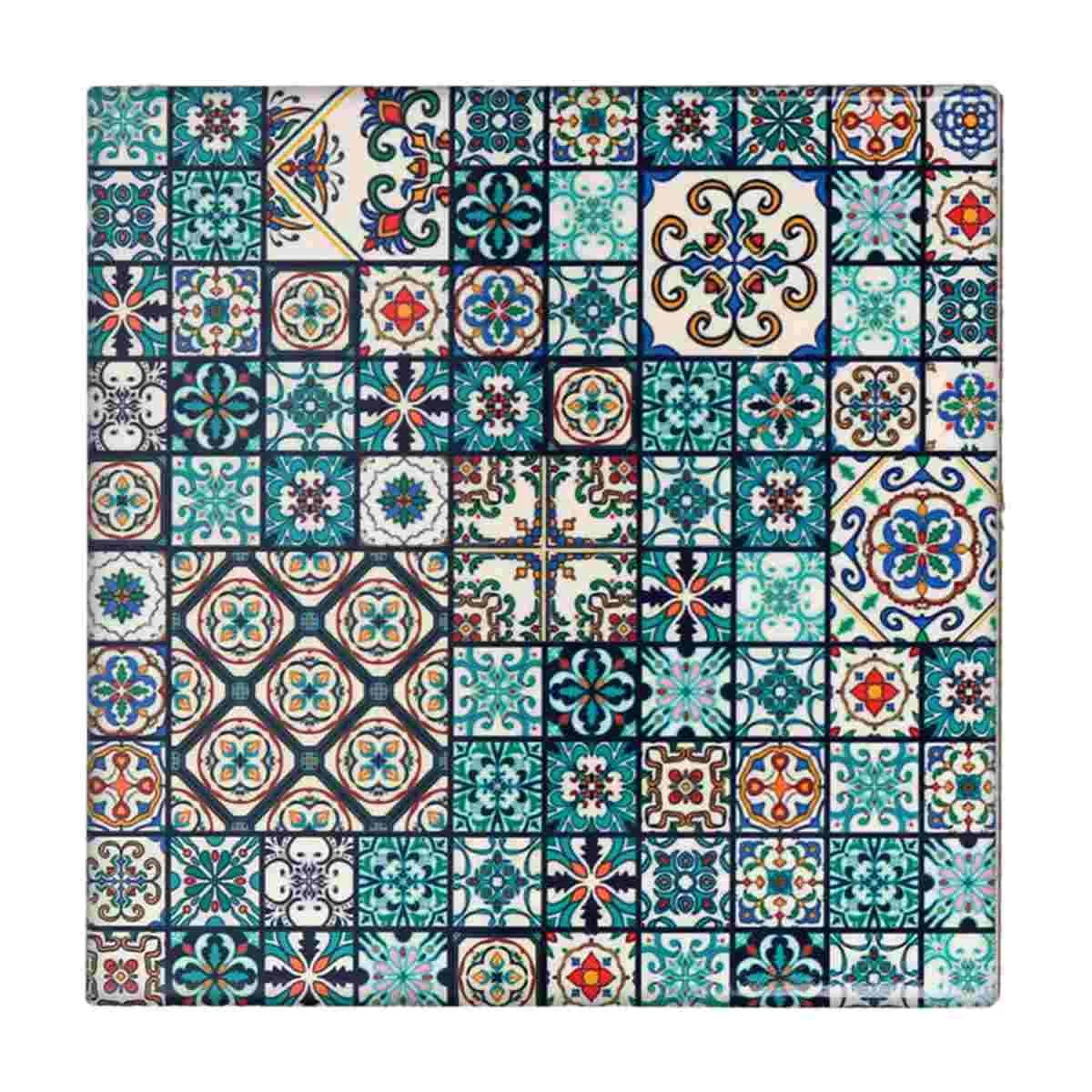 Sottopentola Mattonella Mandala Blu Quadro cm.20x20xh0,6