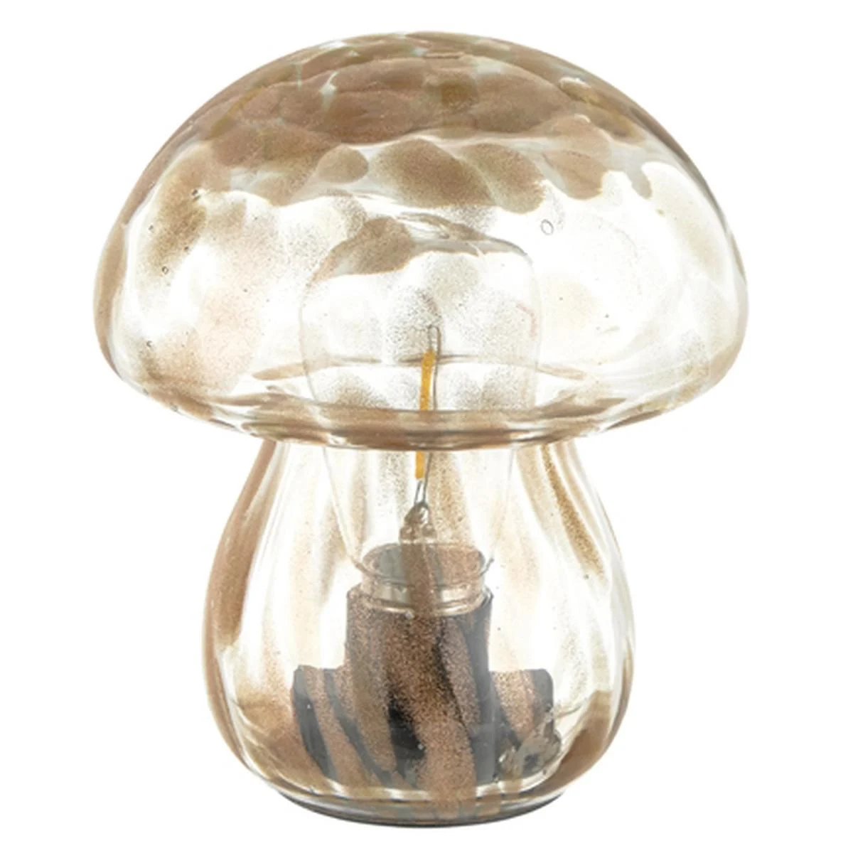 Lampada Tavolo Led Vetro Fungo Bronzo cm.12
