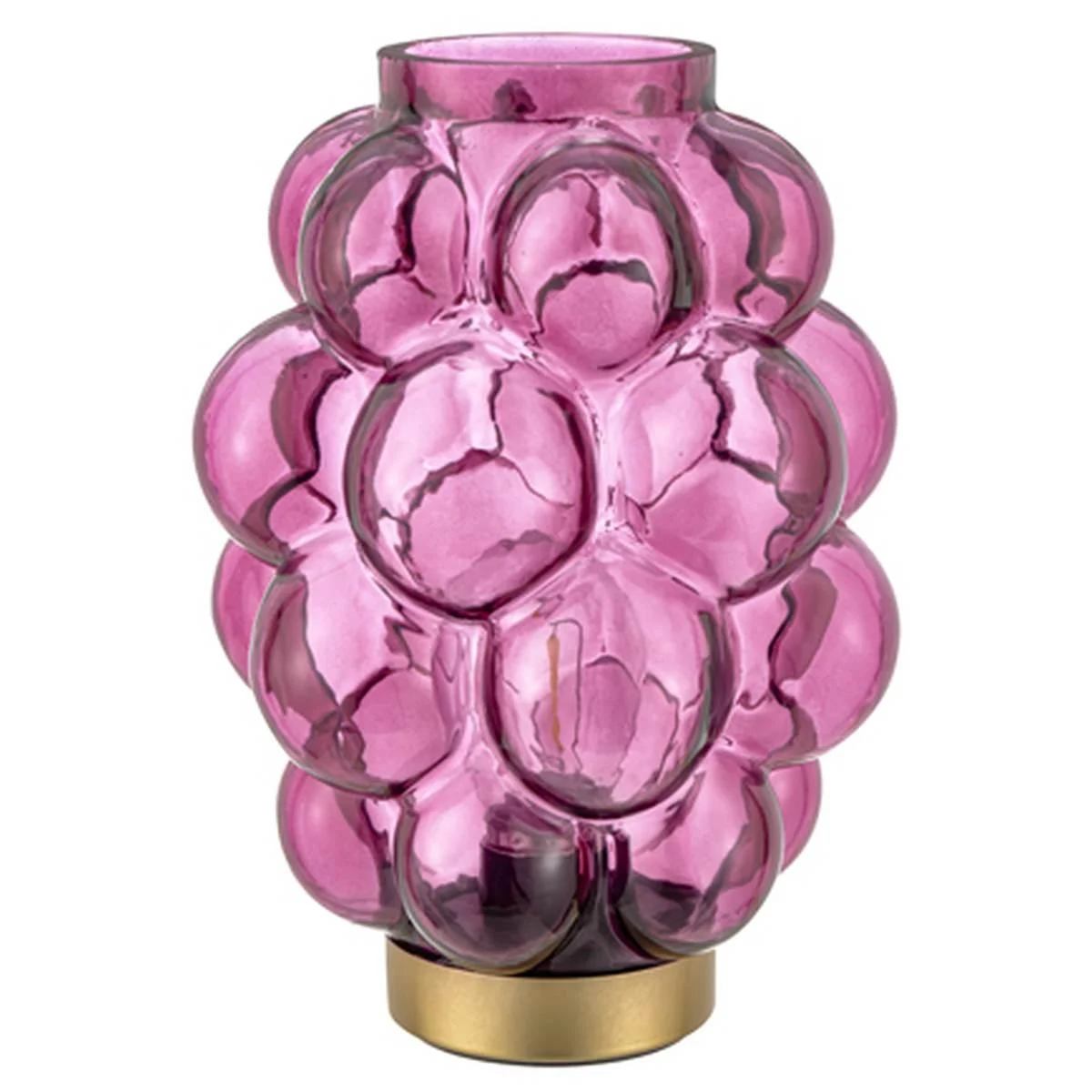 Lampada Tavolo Led Vetro Bubble Rosa cm.20