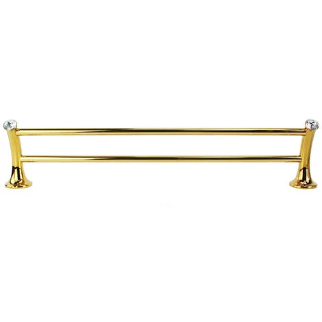 Porta asciugamano doppio portasalviette da Bagno da Muro in acciaio oro con punto luce cristallo in acrilico accessori bagno