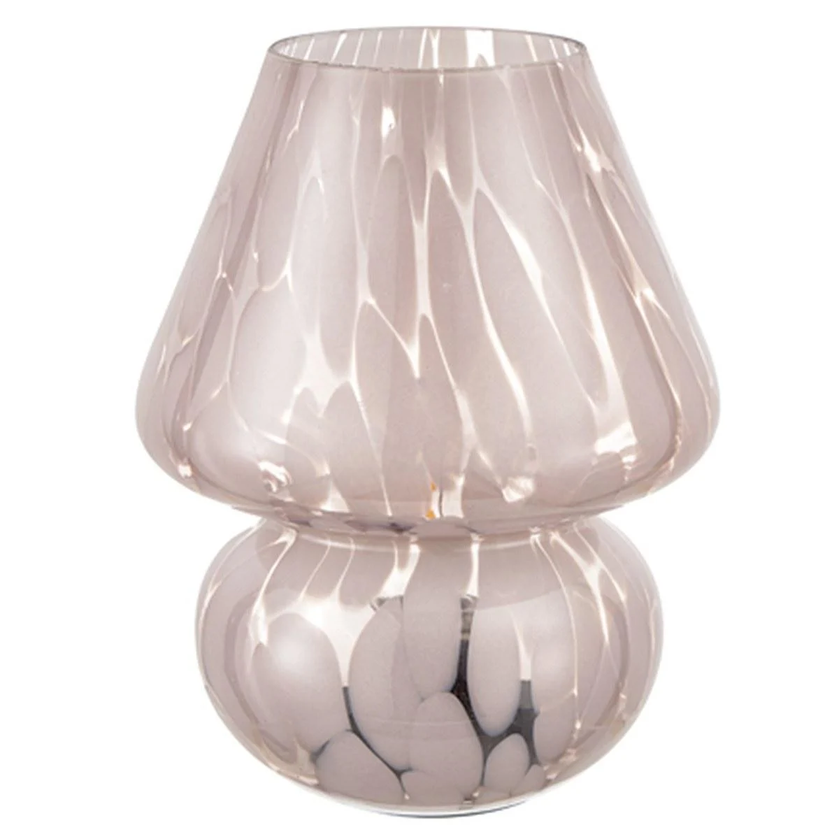 Lampada Tavolo Led Vetro Fungo Rosa cm.18