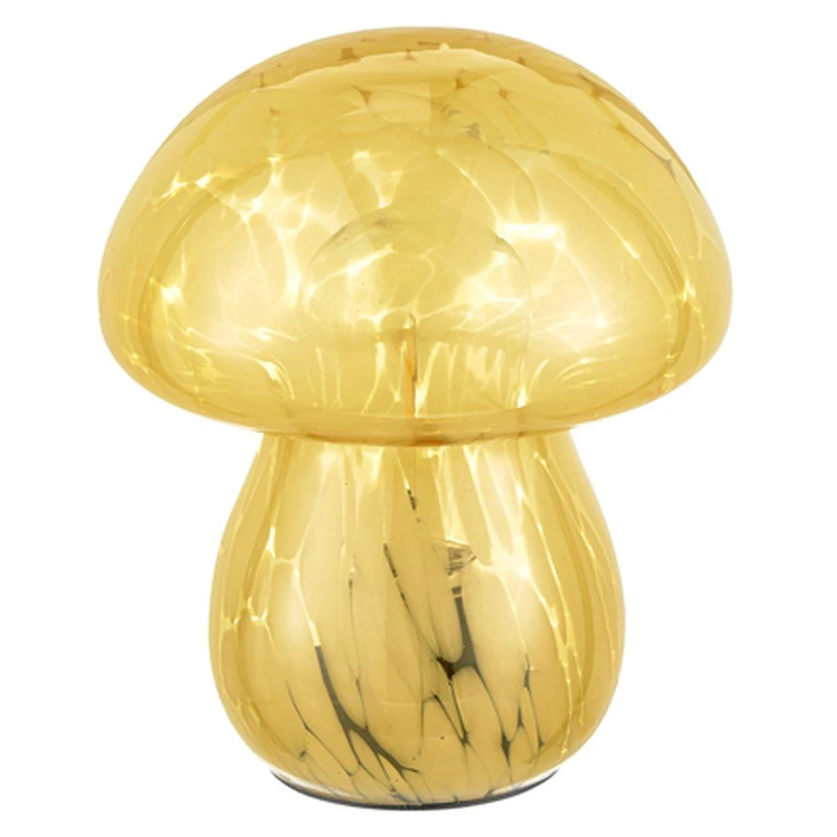 Lampada Tavolo Led Vetro Fungo Giallo cm.16
