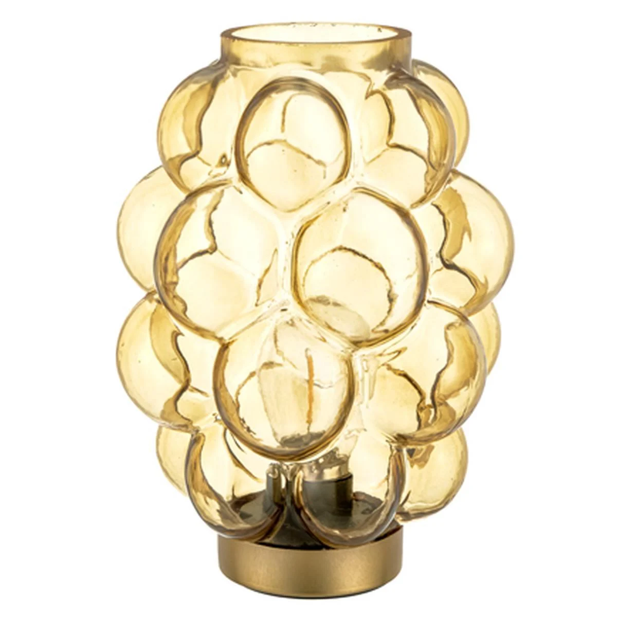 Lampada Tavolo Led Vetro Bubble Gialla cm.20