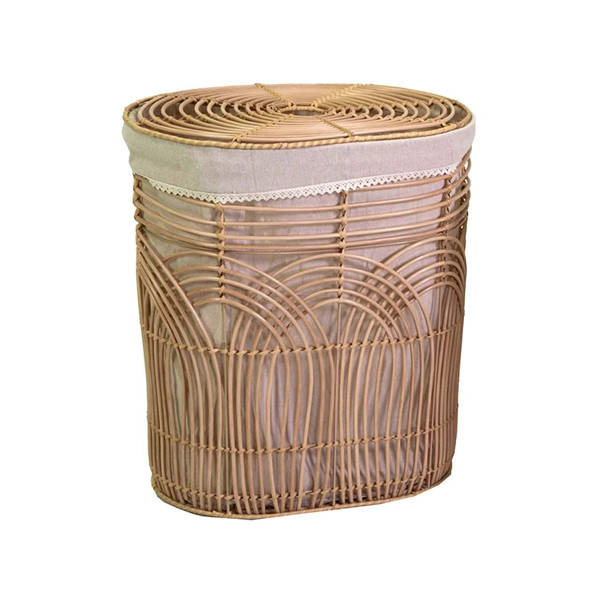 Cesto PVC Archi con Fodera Naturale Ovale cm.43x30xh48