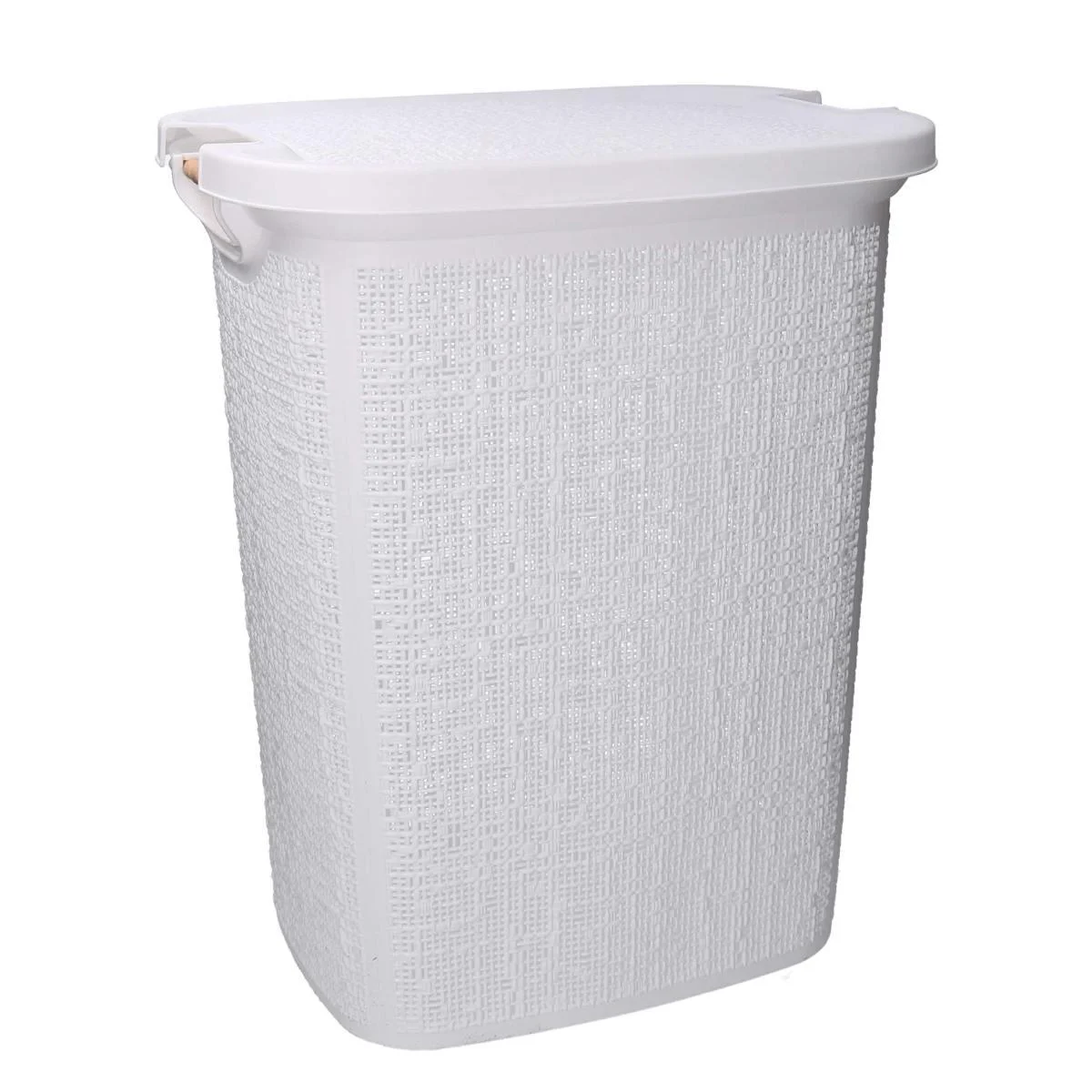 Cesto Portabiancheria PVC Bianco Rettangolare cm.47x38xh58