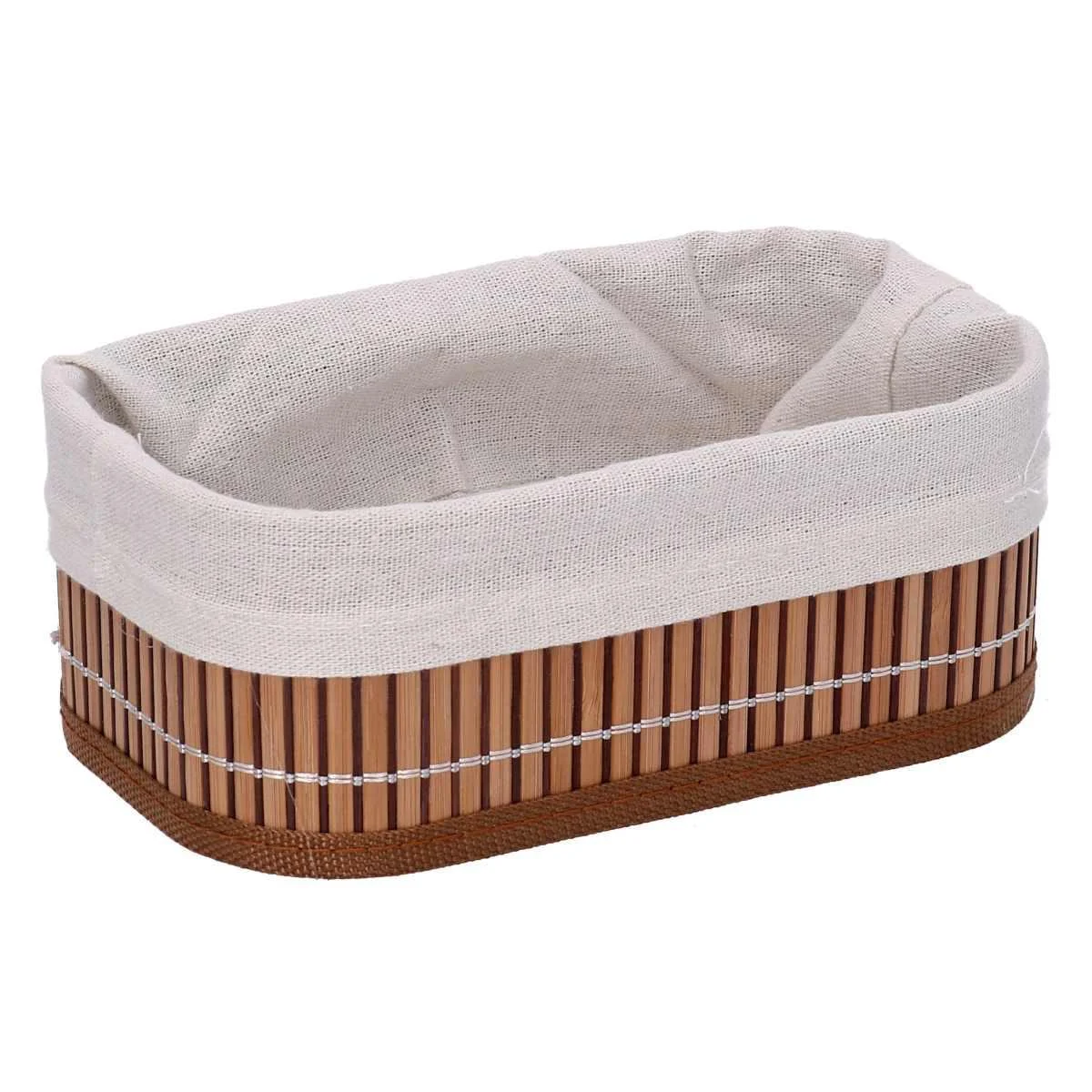 Cesto Vimini Rettangolare Bamb con Fodera cm.36x26xh12