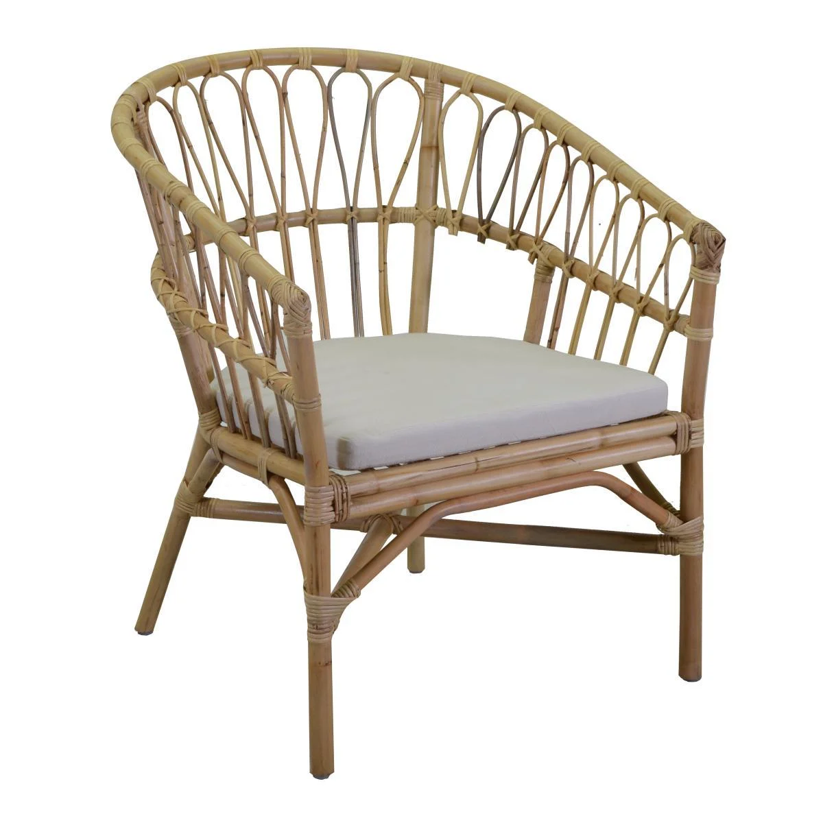 Poltrona Rattan Kai Impilabile Naturale cm.66x69xh80