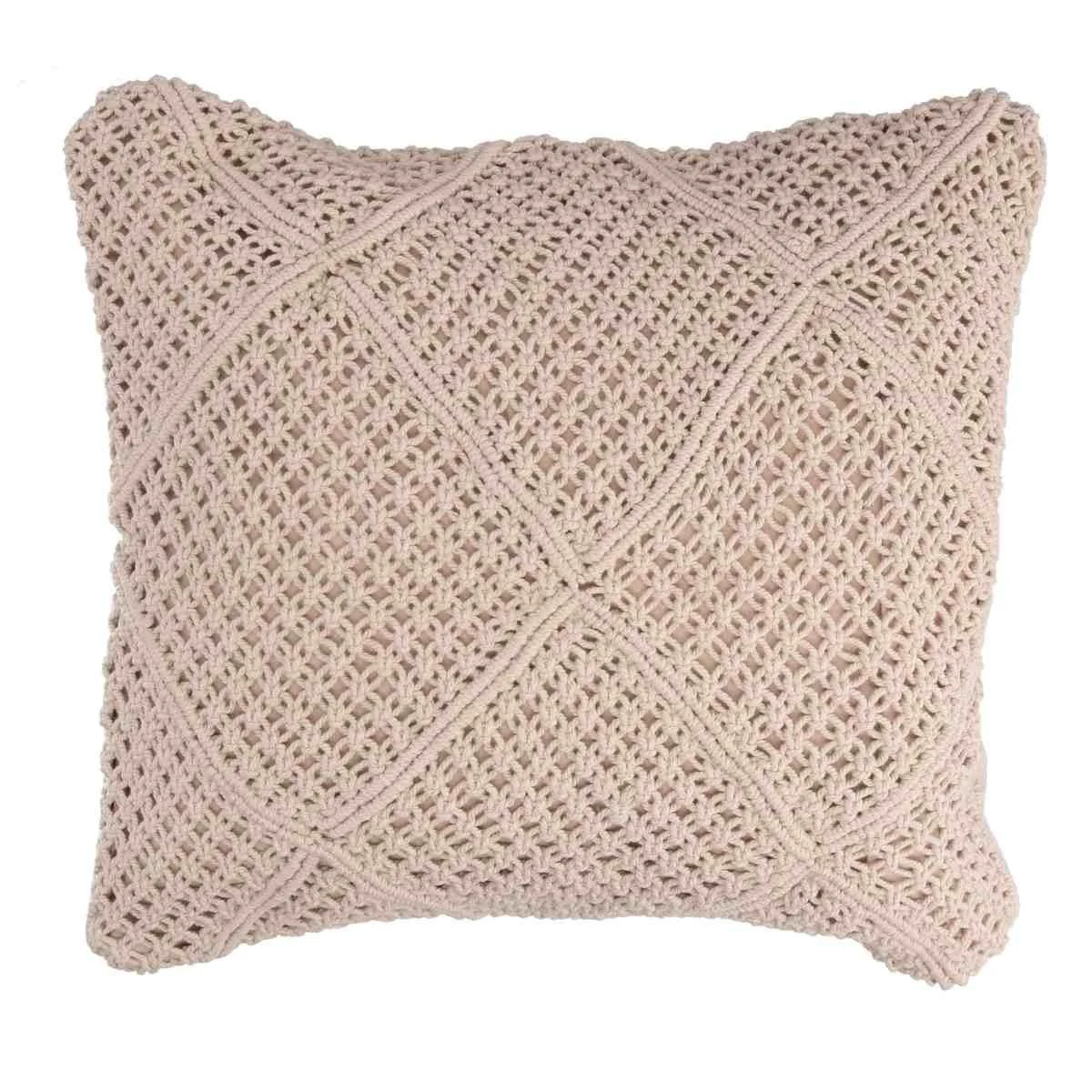 Fodera Cuscino Macramè Bianco cm.40x40