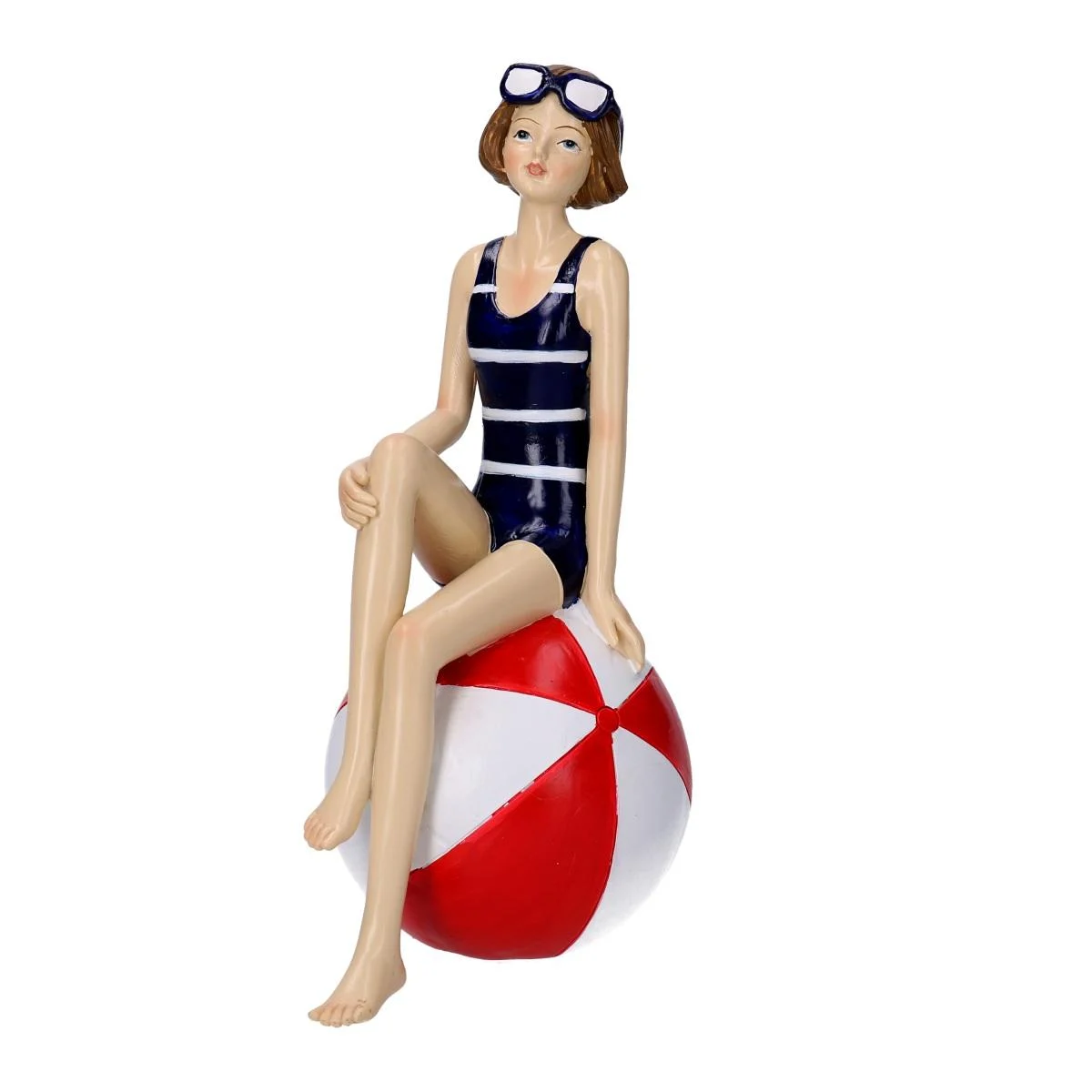 Decorazione Mare Donna in Costume sul Pallone Resina cm.11,5x8xh19