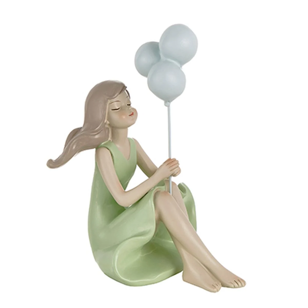 Statua Ragazza Dream Seduta con Palloncini cm.14