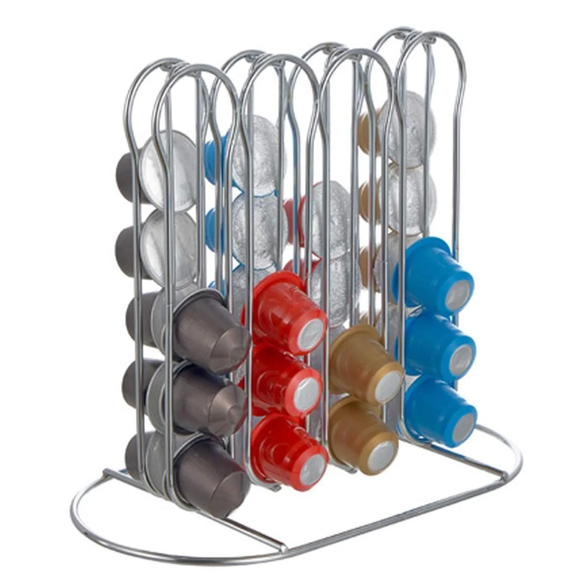 Porta Cialde Caffè Metallo 8 Colonne con 40 Posti cm.24x12x20