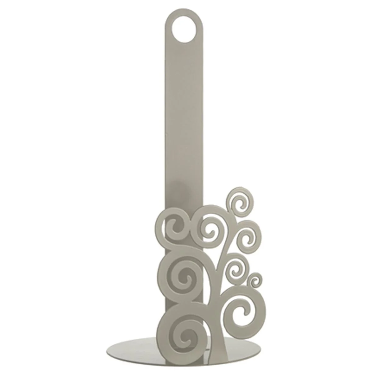 Porta Rotolo Tavolo Metallo Tortora con Albero cm.33