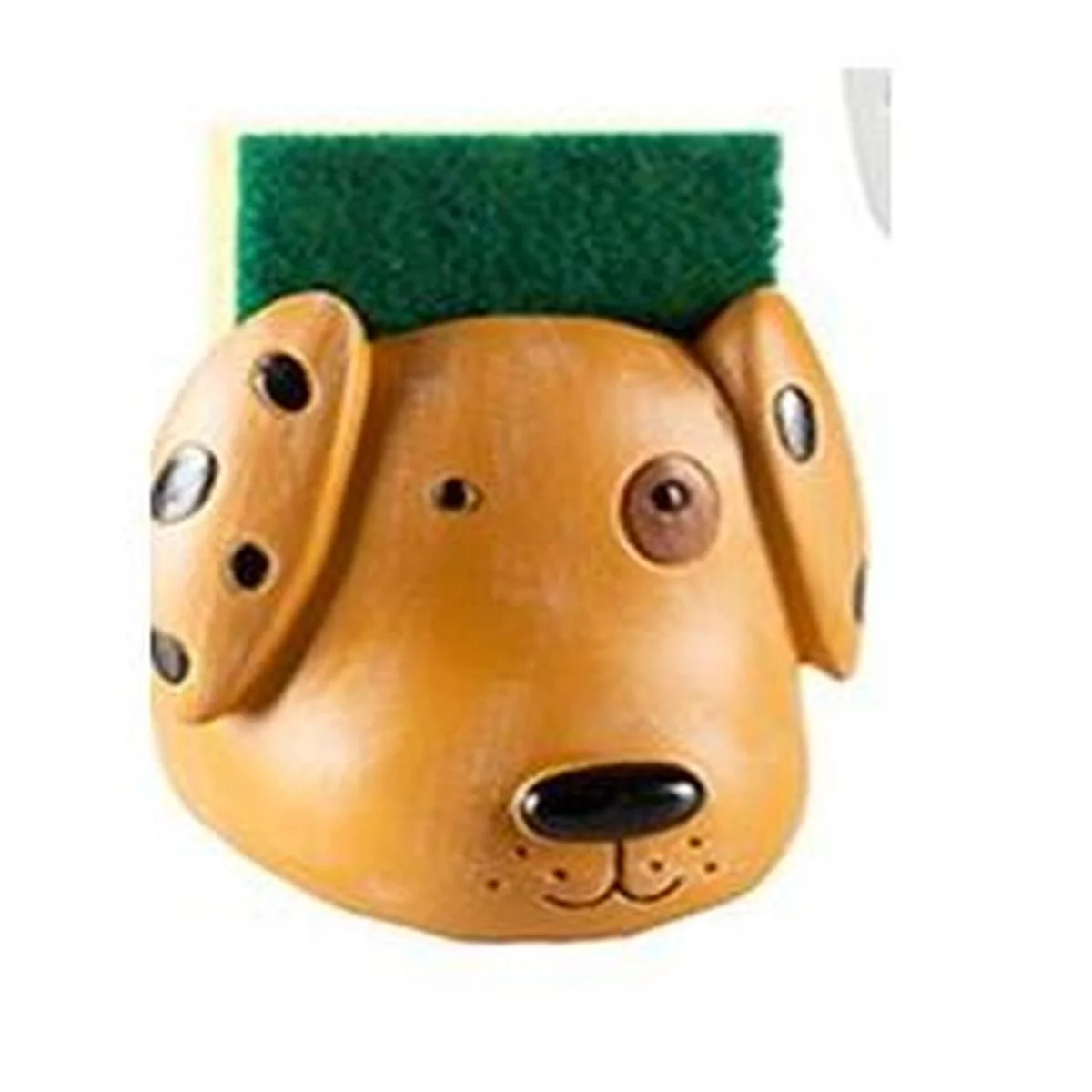 Porta Spugne Ceramica Cagnolino Marrone cm.11,5