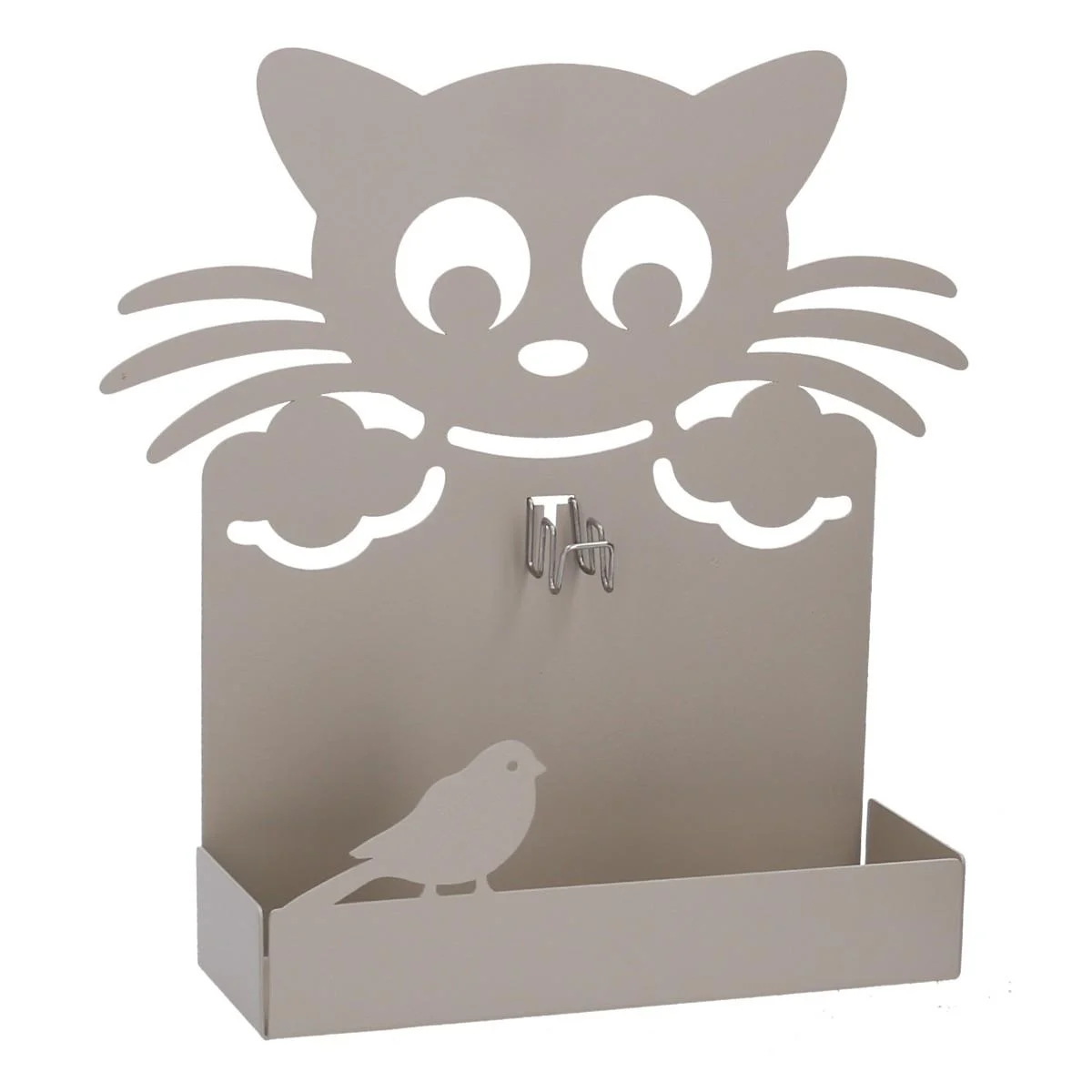 Portazampirone Metallo Gatto Tortora cm.18x5h18