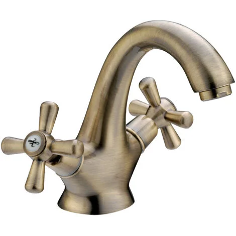 Rubinetto Miscelatore per lavabo Bronzo manopole a croce serie sofia da bagno