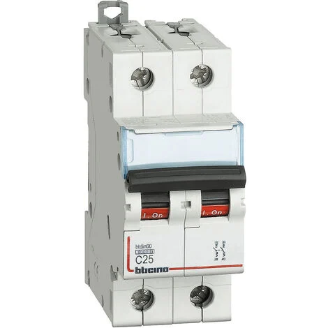 BTicino Interruttore Magnetotermico C25 2P 2 Moduli 400 Vac 6kA FN82C25