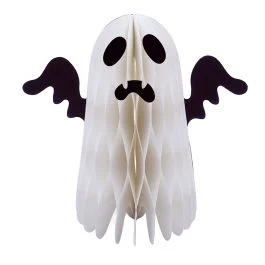Fantasma decorativo 3D in carta con chiusura in velcro h. 19 cm, Halloween