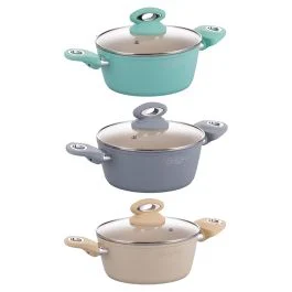 Casseruola con coperchio 24 cm, rivestimento in ceramica, induzione, Kolorados SìChef