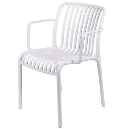 Sedia con braccioli in plastica pp, bianco, Paris Esté