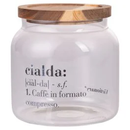 Barattolo cialde in borosilicato e acacia, Victionary