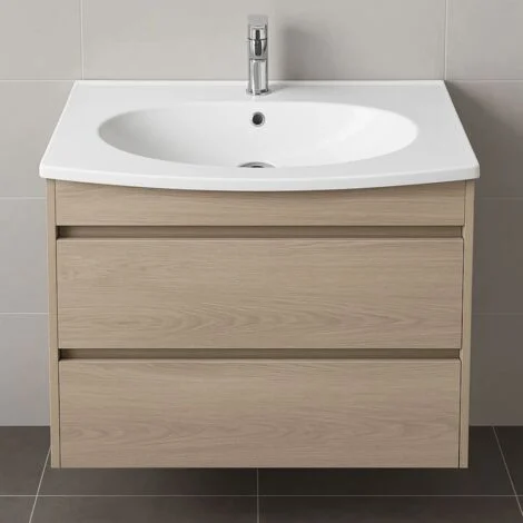 Lavabo ad incasso in mineral marmo cm 91x51 cm curvo per mobile bagno confezione 1