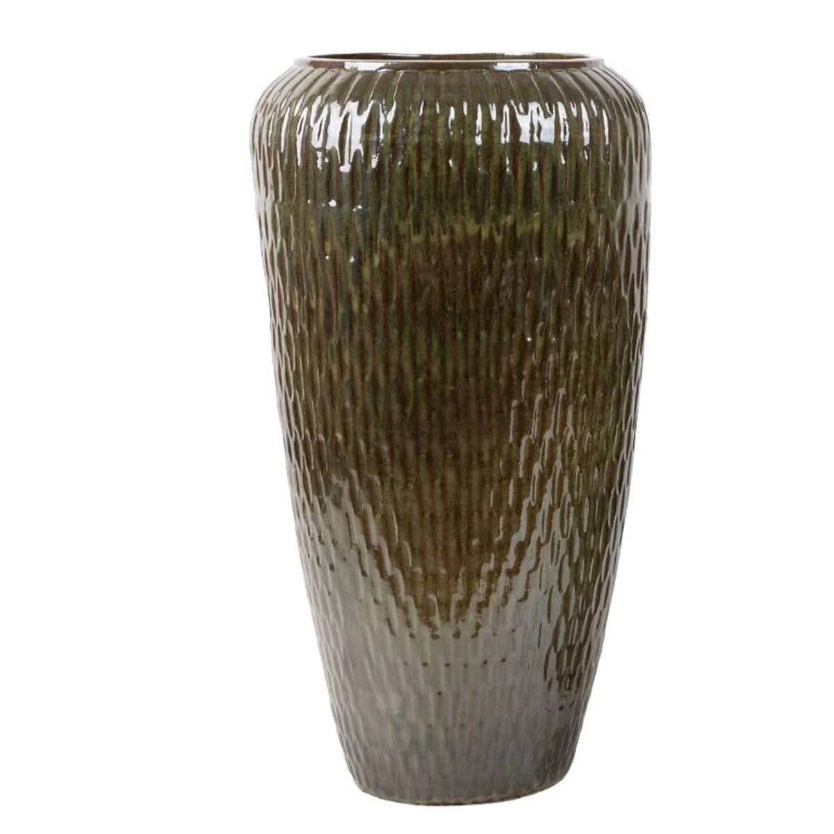 Vaso Ceramica Cono Verde con Bordo cm.48x90