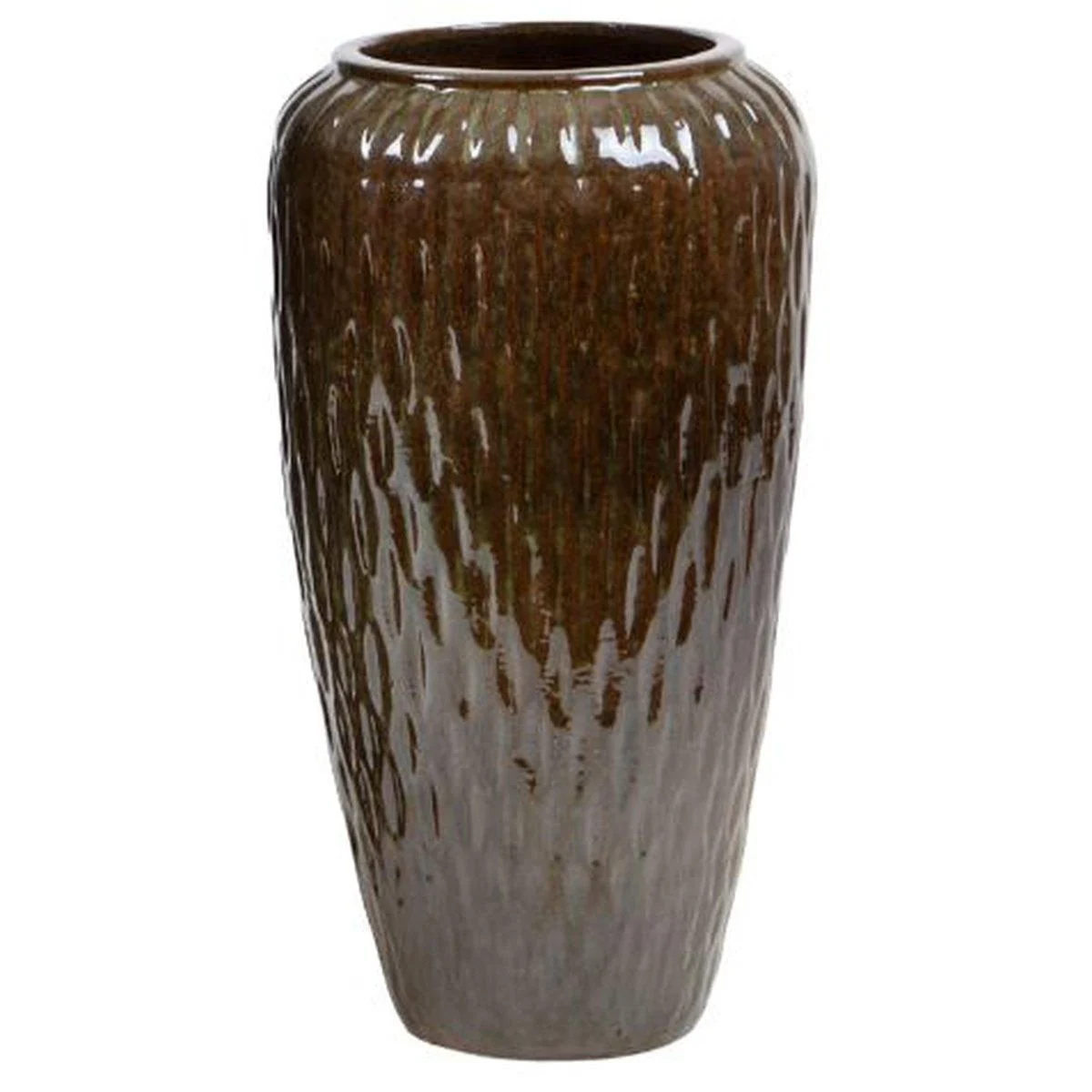 Vaso Ceramica Cono Verde con Bordo cm.31x57