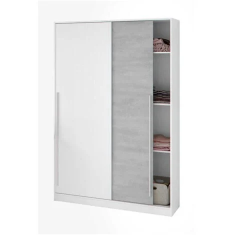 Guardaroba 2 Ante - Armadio Camera da Letto Grigio 50x200h cm