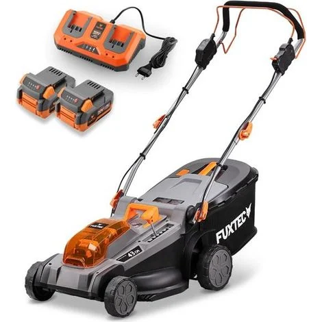 FUXTEC Tagliaerba a batteria FX-E2RM43PRO 40V, larghezza taglio 43 cm, trazione variabile, mulching, altezza regolabile 25–75 mm