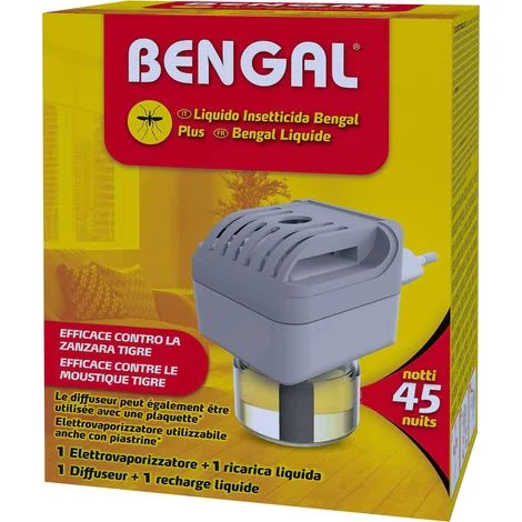ANTIZANZARE ELETTRICO AD EMANAZIONE con 1 ricarica liquida 25 ml- BENGAL