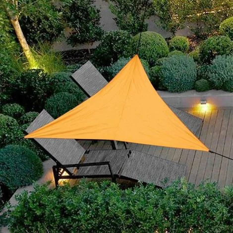 [MAI UTILIZZATO]Vela ombreggiante, Telo ombreggiante, Vela triangolare, Tenda da sole in tessuto impermeabile, Protezione UV, Resistente e traspirante, per giardino, patio, balcone (Arancione, 4 X 4