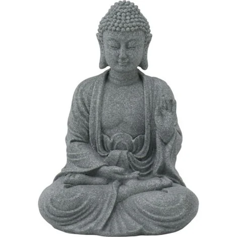 Statua del Buddha in arenaria verde Eosnow, scultura buddista seduta, ornamento per soggiorno e cortile, 7135K-02