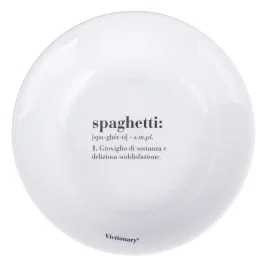 Piatto fondo tondo in vetro opalino, bianco, Victionary Spaghetti