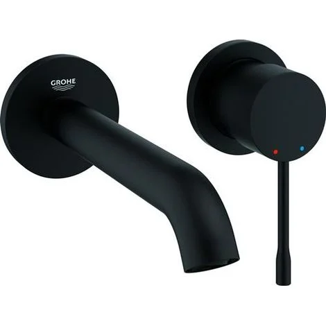Rubinetto da parete a due fori Essence 291921 FMS con uscita da 183 mm, nero phantom