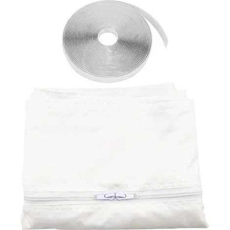Tessuto sigillante da 400 cm per finestre e porte con condizionatore - Kit per condizionatore portatile - Isolamento e raffreddamento - Installazione semplice e comoda (finestre 400x40 cm) - Crezuo