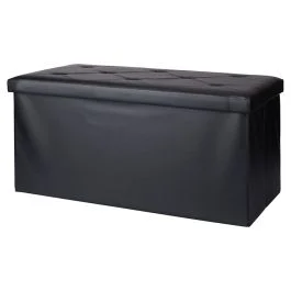 Panca contenitore multiuso nera 76x38x38 cm, Sibilla