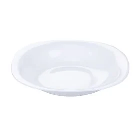 Piatto fondo quadrato in vetro opalino, bianco, Sibilla