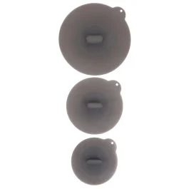 Set 3 coperchi in silicone 17/21/27 cm, fumè, SìChef