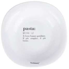 Piatto fondo quadrato in vetro opalino, bianco, Victionary Pasta